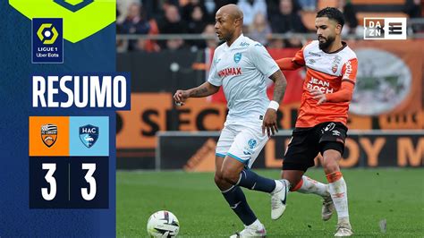 Resumo Lorient 3 3 Le Havre Ligue 1 2324 Youtube