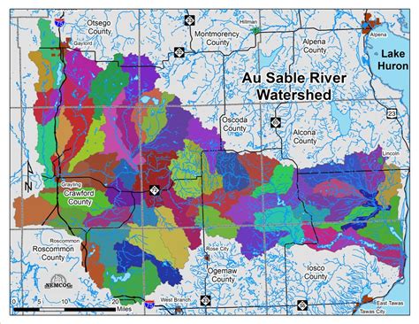 Map Of Au Sable River | Printable Templates Free