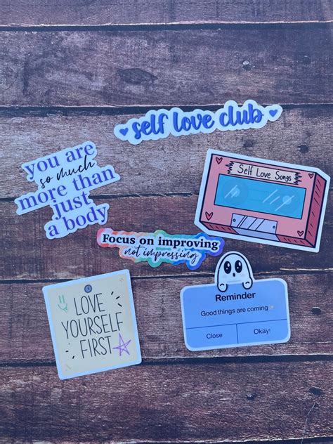 Self Love Sticker Pack Glossy Vinyl Stickers Love Yourself Self Care