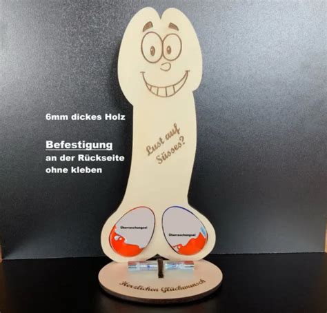 GELDGESCHENK GEBURTSTAG VERPACKUNG Holz Lustig Penis Dekoration