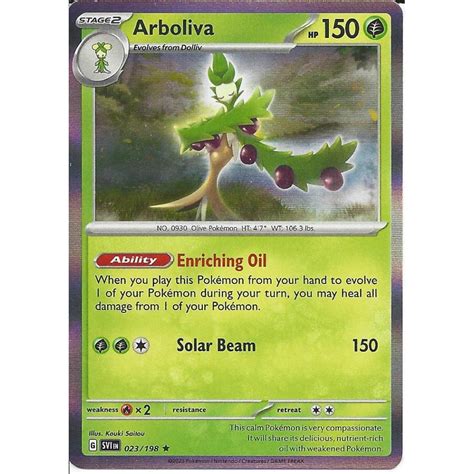 Pokemon Trading Card Game 023198 Arboliva Rare Holo Card Sv01