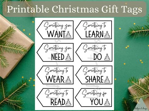 Want Need Wear Read Printable Christmas T Tags Etsy