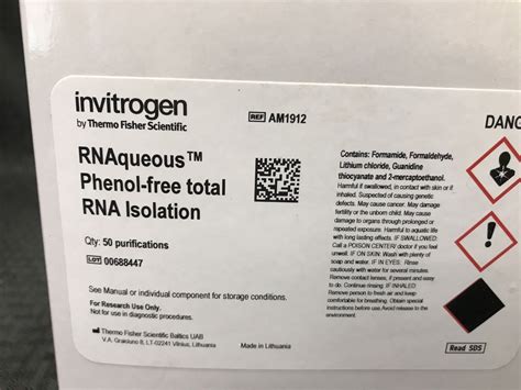 THERMO INVITROGEN RNAqueous Total RNA Isolation Kit 50 Preps AM1912 EBay