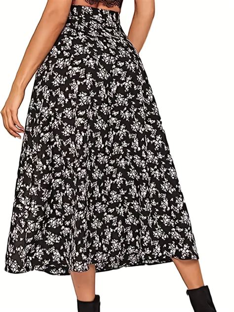 Boho Floral Print Split Skirts Boho High Waist Midi Summer Temu Australia