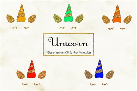 Glitter Unicorn Clipart Graphic by BonaDesigns · Creative Fabrica