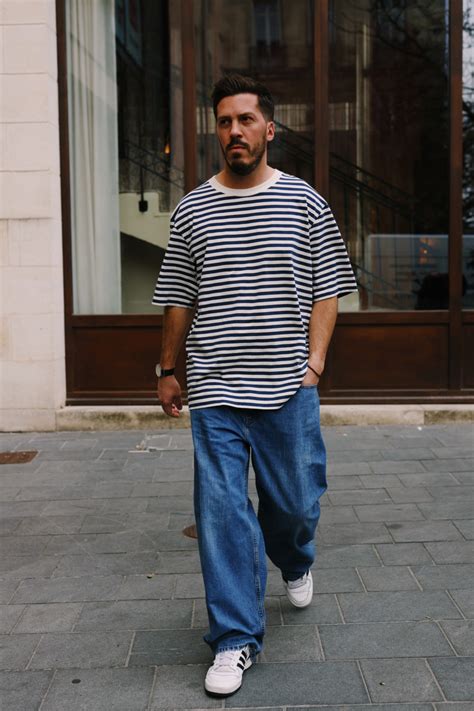 Check Styling Ideas ForOversized Striped Half Sleeve T ShirtAirSense