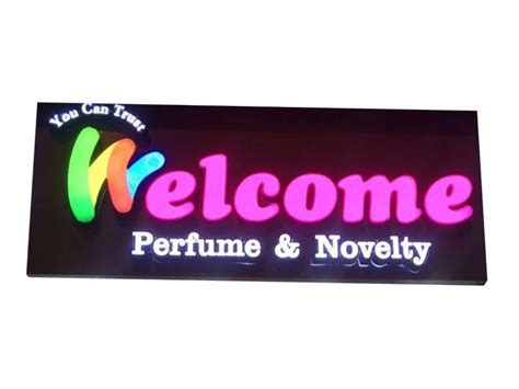 Rectangle Acrylic LED Glow Sign Board For Advertisement 4x3x6mm At Rs