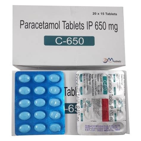 Easy C 650 Paracetamol 650 Mg Tablet For Reduces Fever And Relieves Minor Aches And Pains At