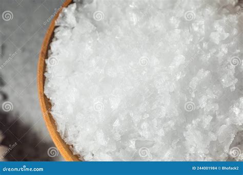 Organic Raw Flakey Sea Salt Stock Photo Image Of Wood Spice