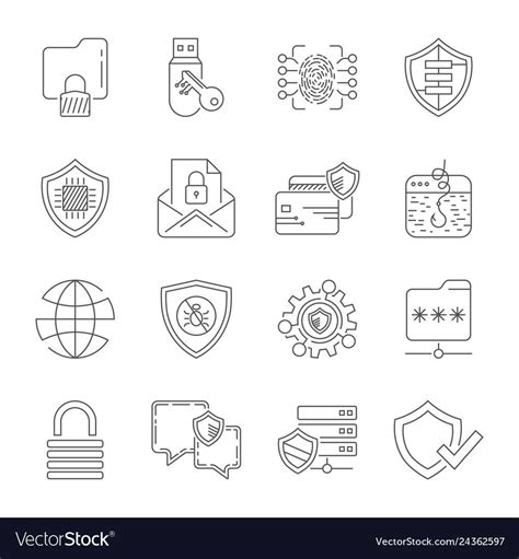 Digital Protection Data Protection Vector Icons Vector Free Security Technology Network