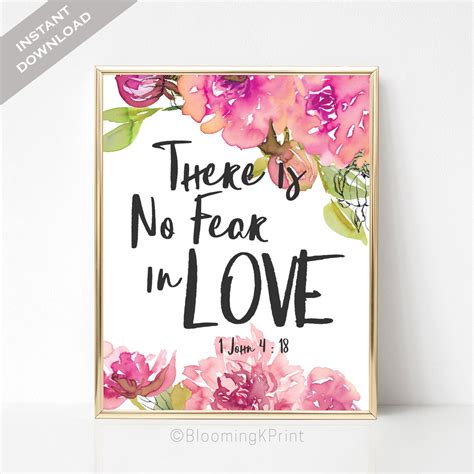 John There Is No Fear In Love Love Bible Verse Print Etsy