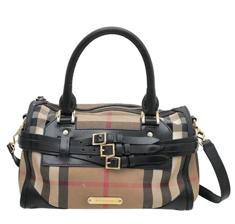 Burberry Bicolor House Check Bridle Bowling Bag The Closet