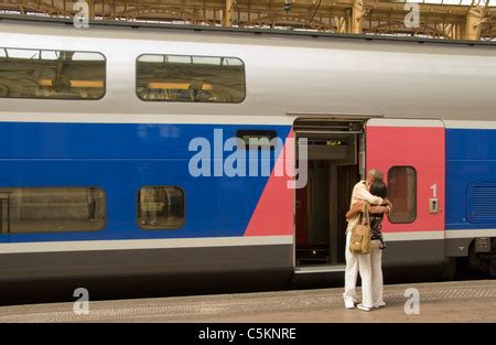 A Double Decker High Speed TGV Duplex Train In Atlantic Livery From