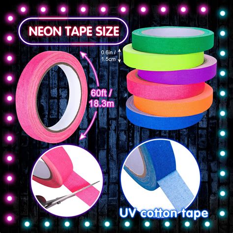 Getuscart Whaline Colors Neon Gaffer Cloth Tape Fluorescent Rainbow