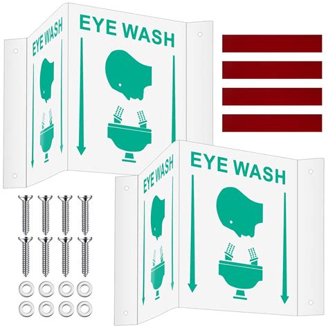 Kigley Sets Eye Wash Projecting Sign X Inch Green On White Color