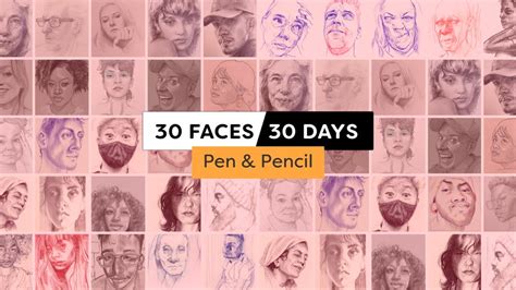 30 Faces30 Days Pen And Pencil 0123 Youtube