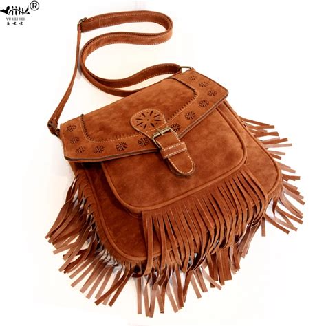 Vintage Fringe Tassel Bags Women Messenger Shoulder Crossbody Bag Purse