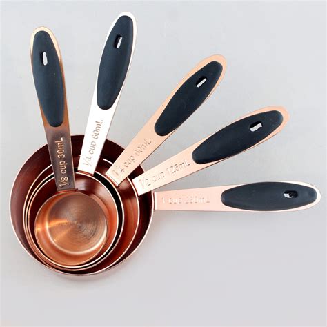 Copper Plated Measuring Cup Set Of 5 Pantry Magic