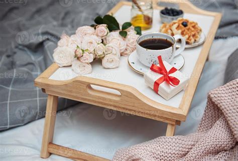 Romantic breakfast in bed 5742900 Stock Photo at Vecteezy