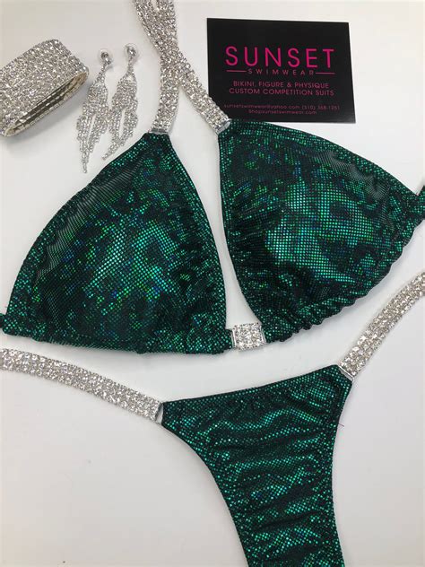 Emerald Green Competition Bikini Suit Basic Custom Etsy