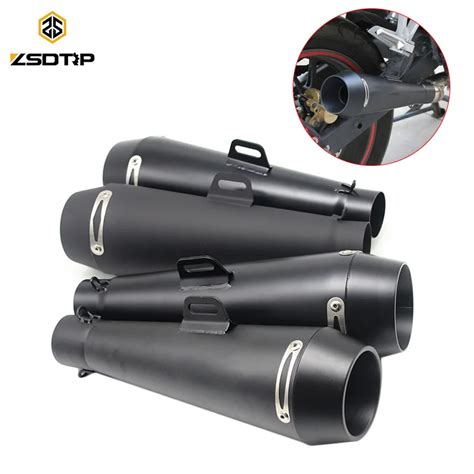 Zsdtrp Universal Mm Motorcycle Exhaust Pipe M Escape Gp Pot Muffler