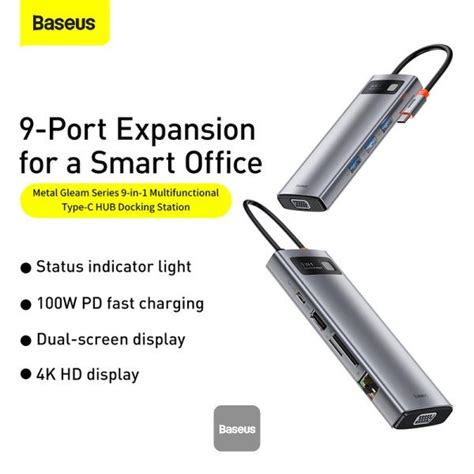 Baseus CAHUB-CU0G 9in1 Multifunctional Docking Station Adapter with 4K ...
