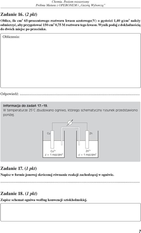 Arkusz Pr Bnej Matury Z Operonem Chemia Pdf Darmowe Pobieranie