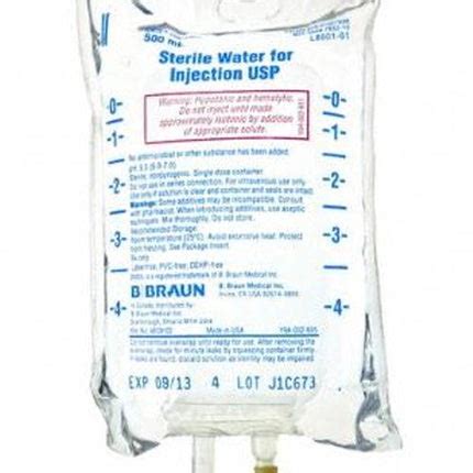 Diluent Sterile Water for Injection - 500 mL