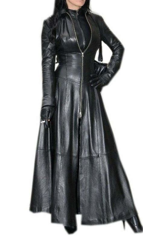 Womens Genuine Black Leather Trench Coat Steampunk Gothic Coat Etsy