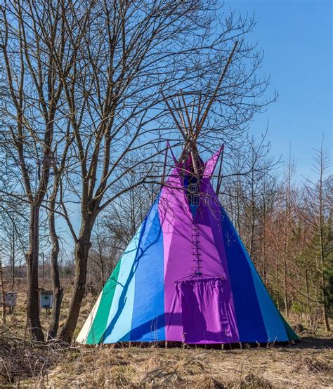 Wigwam Rainbow Colors Stock Image Image Of Branch Aboriginal 271697389