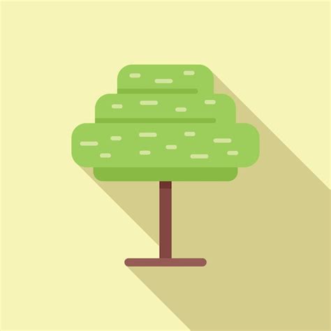 Premium Vector Cute Trimmed Tree Icon Flat Vector Working Garden