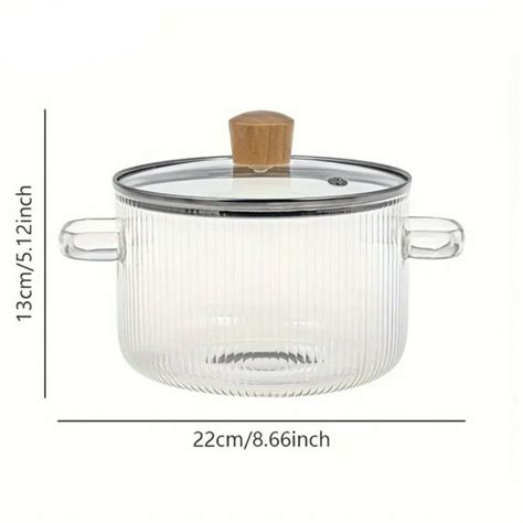 Versatile 16l Heat Resistant Borosilicate Glass Cooking Pot With Lid