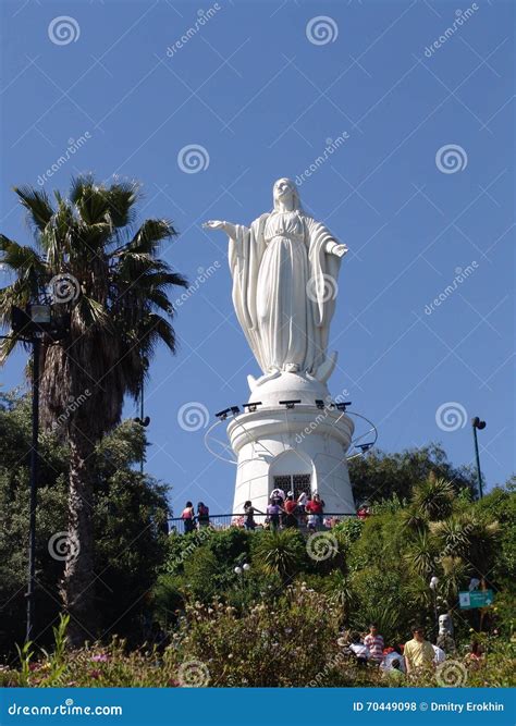 Santiago De Chile. Cerro San Cristobal. Statue Of Virgin Mary Editorial ...