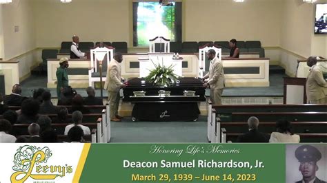 Deacon Samuel Richardson Jr June 21 2023 Leevys Funeral Home Youtube