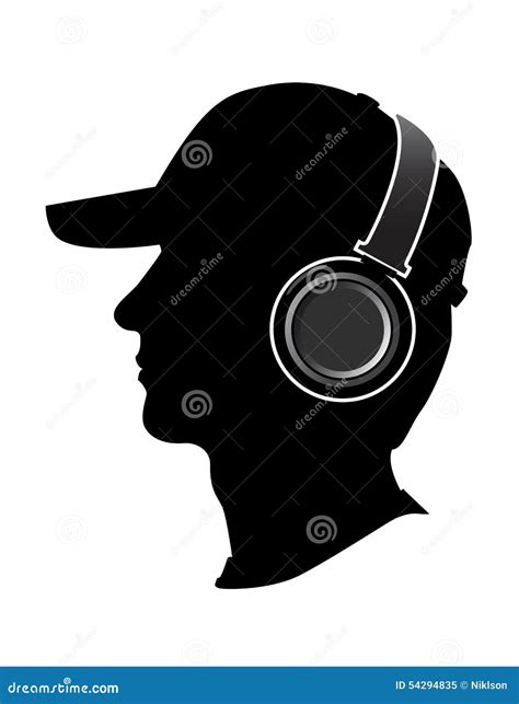 Man In Headphones Stock Vector Image 54294835