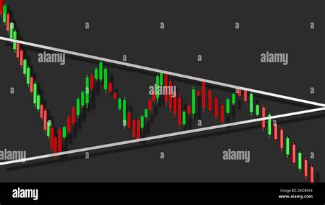 Bearish Pennant Stock Chart Pattern 3d Illustration Stock Photo Alamy