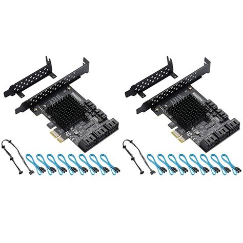 2x Pcie Sata Card 8 Port 6gbps Sata 30 Pcie Card Pcie To Sata