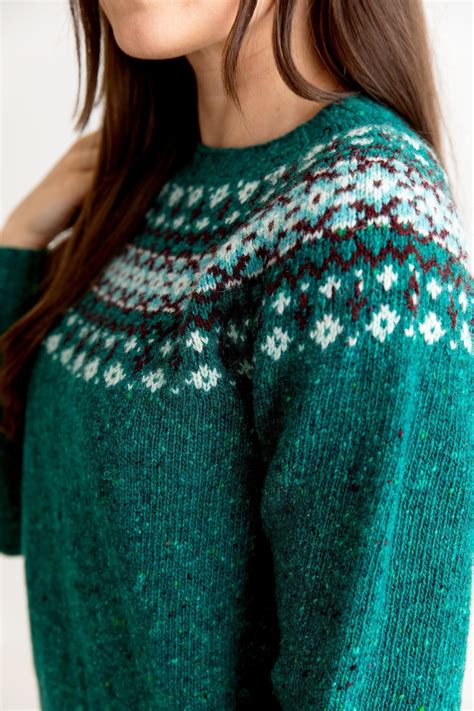 8 Colours Womens Fair Isle Jumper Sweater Red Aqua Green Etsy