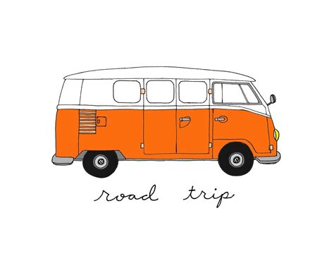 Illustration Simple Art Et Illustration Volkswagen Bus Volkswagon