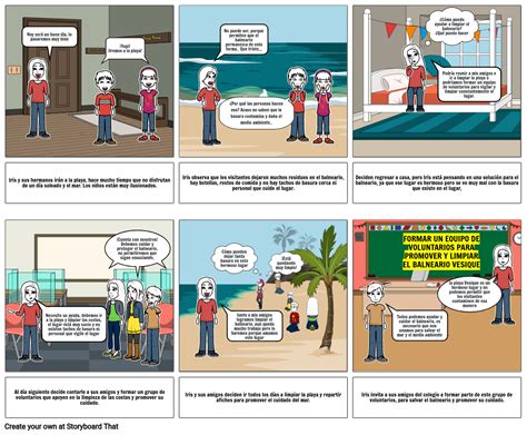 Contaminación De La Playa Vesique Storyboard By Alexandra 7