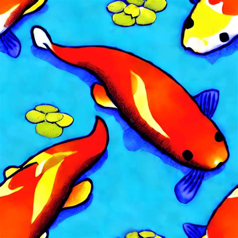 Koi Pond Cartoon Illustration · Creative Fabrica