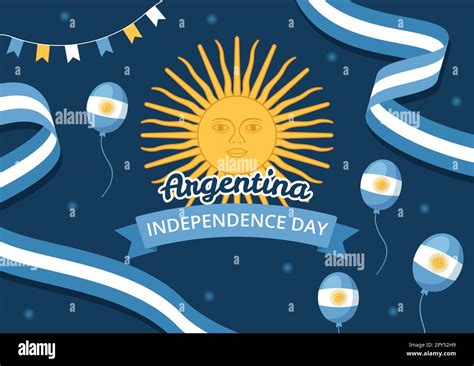 Feliz Día de la Independencia de Argentina el 9th de julio Ilustración