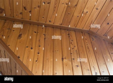 Le Lattis Et Plâtre Ancien Plafond Brun Bois Vintage Design Close Up