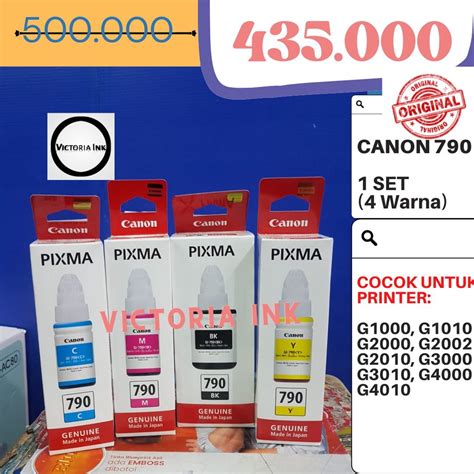 Jual Tinta Canon 790 Canon Pixma 790 Tinta Untuk G1000 G1010 G2000