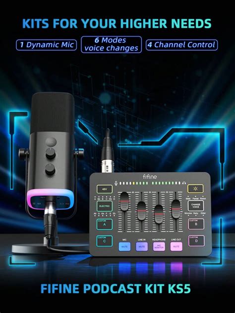 Fifine Fifine Podcast Sound Card Studio Kit With Dynamic Xlr Usb Gaming