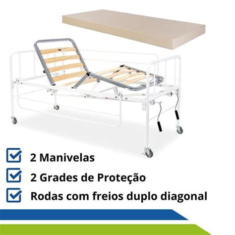 Cama Articulada 2 Manivelas Evolution Fit Grade Móvel e Colchão