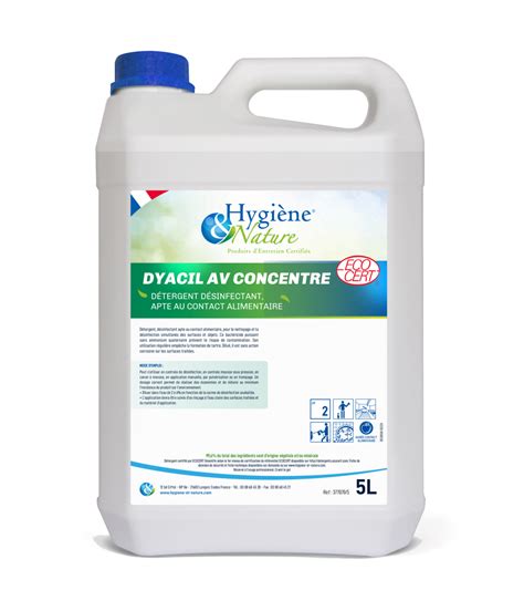 Dyacil AV Concentré Ecocert Détergent désinfectant Hygiene et