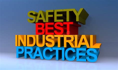 Safety Best Industrial Practices On Blue Stock Illustration