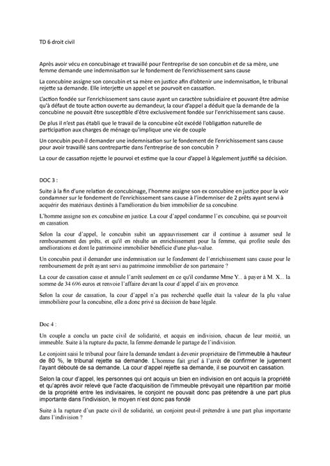 Td 6 td droit civil L1 TD 6 droit civil Après avoir vécu en