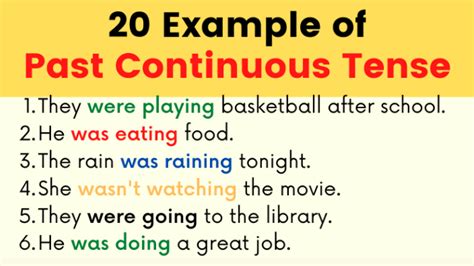 20 Examples Of Past Continuous Tense Sentences